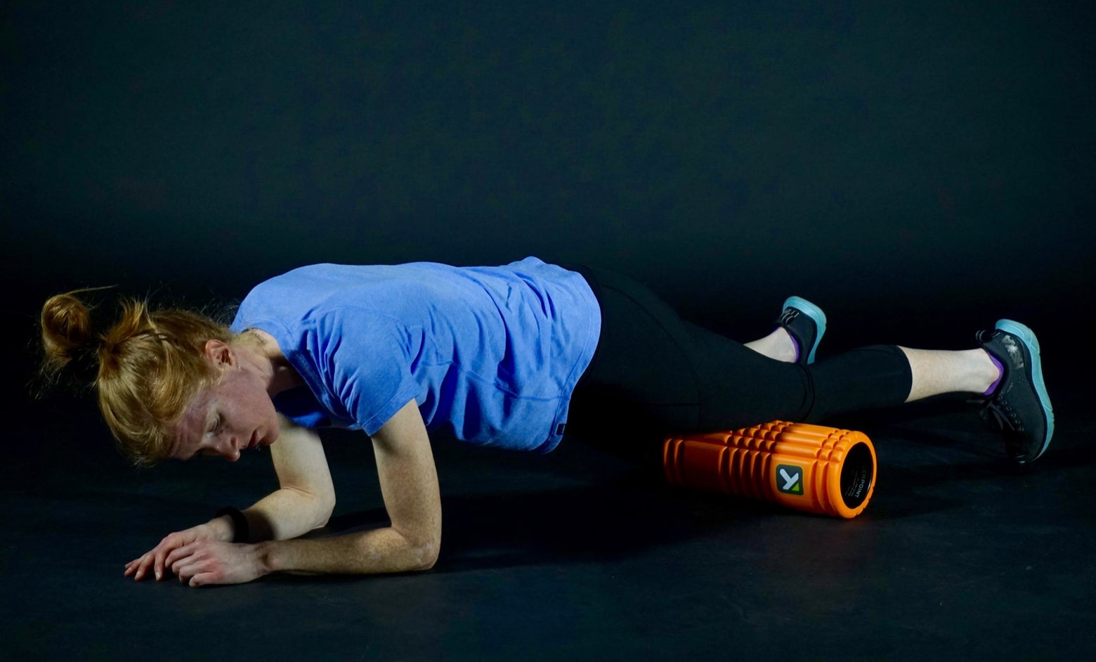 Foam rolling the quadriceps
