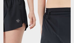 Close up image of black perforated slit and image of rear zip pocket