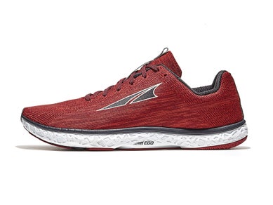 A zero drop running shoe in red (Altra)