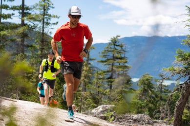 trail runner in mountains