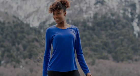 RPLIFE Blue Long Sleeve Running Shirts Women, Summer Hiking Clothes Women  at  Women's Clothing store