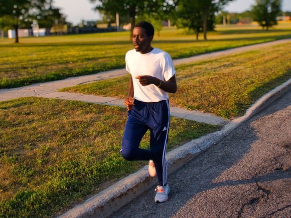 runner working  on daily run