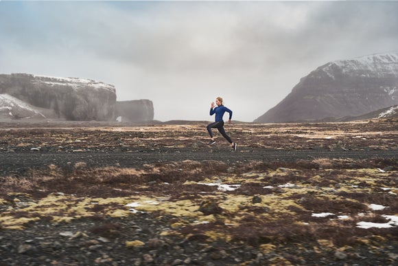 women running in field