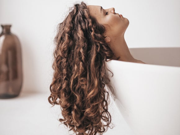 Woman with curly hair