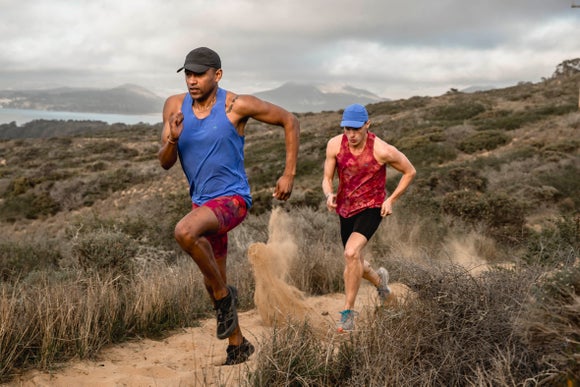 Trail runners on coastal trail