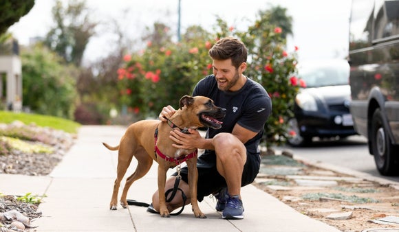 runner with dog