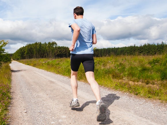 trail runner wearing fitted half tight shorts