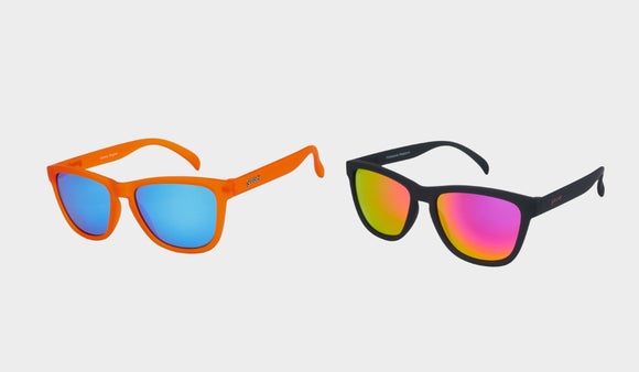 Two goodr OG sunglasses in orange and black color