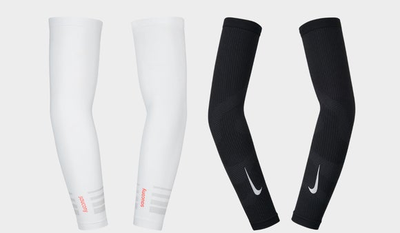 Pair of Nike Arm Sleeves and pair of Saucony arm sleeves for sun protection