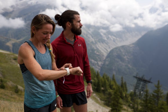 man and women in mountains