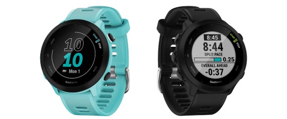 Garmin Forerunner 55 light blue and black images
