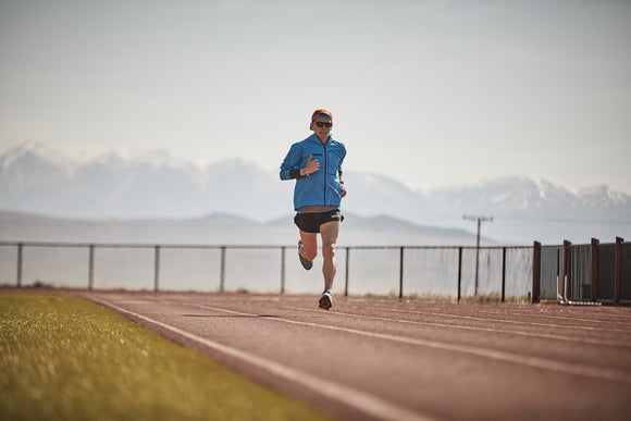 man running on track