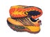 pair of shoes one sole facing out