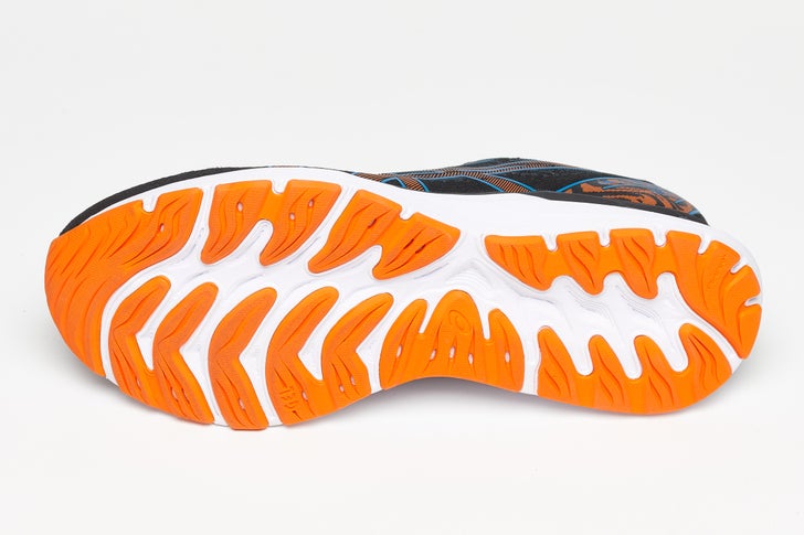 ASICS Cumulus 23 black running shoe orange logo