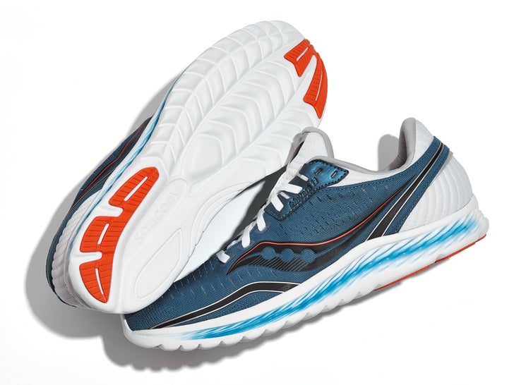 Saucony Kinvara 11- pair of shoes one sole facing out