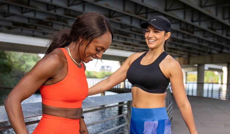 Brooks Rebound Racer Sports Bra (Bloom Jacquard: Choose Size in US)