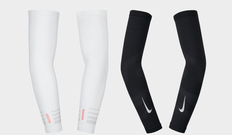 Pair of Nike Arm Sleeves and pair of Saucony arm sleeves for sun protection