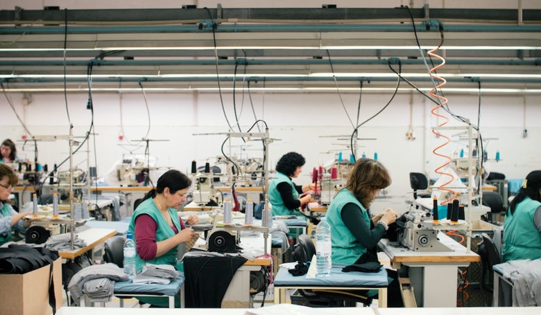 Women working in a garment factory