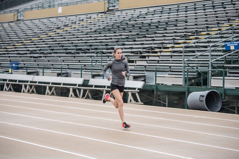 Female runner on a track