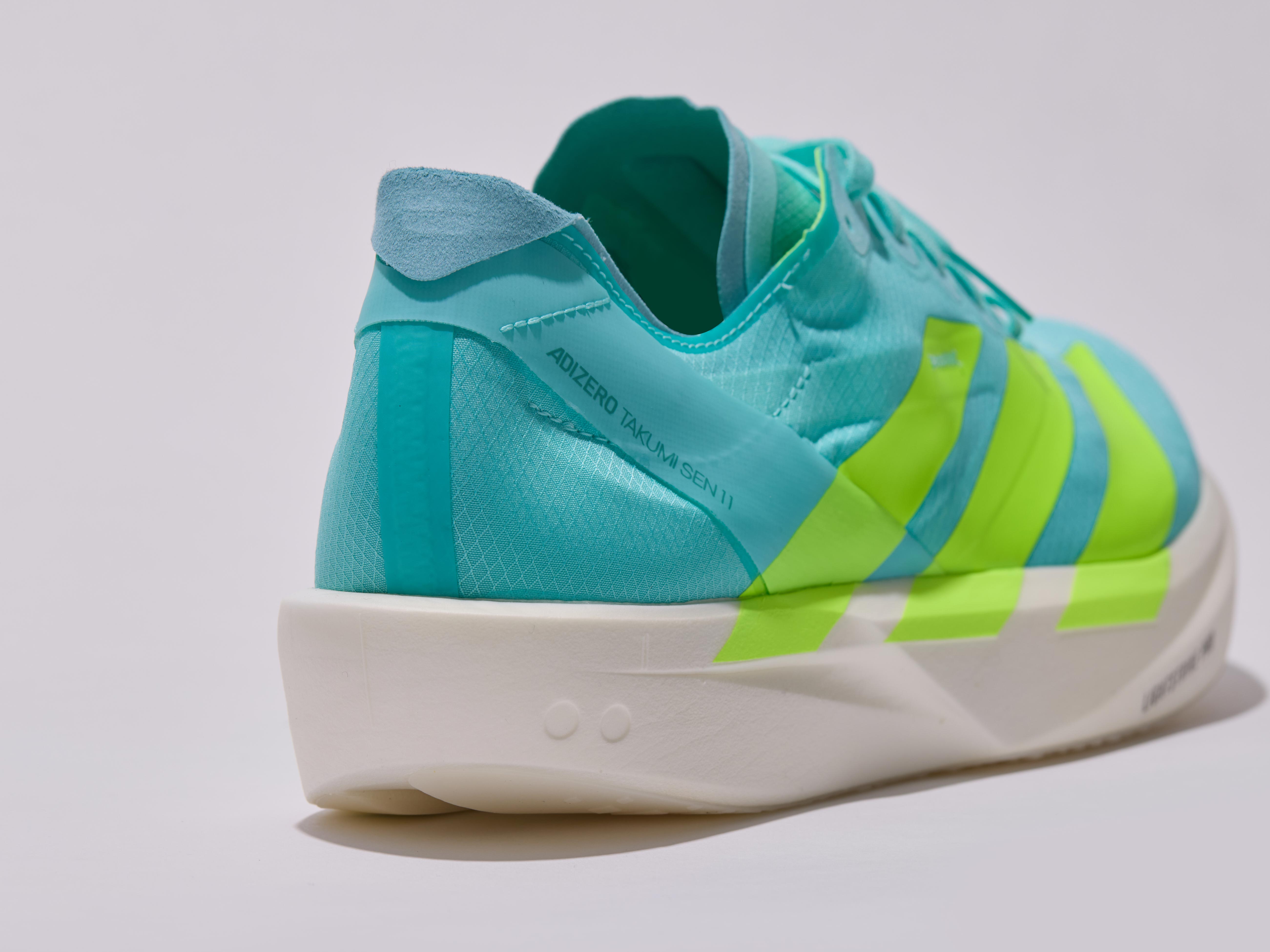 adidas Takumi Sen close-up on midsole foam, shoe angled away