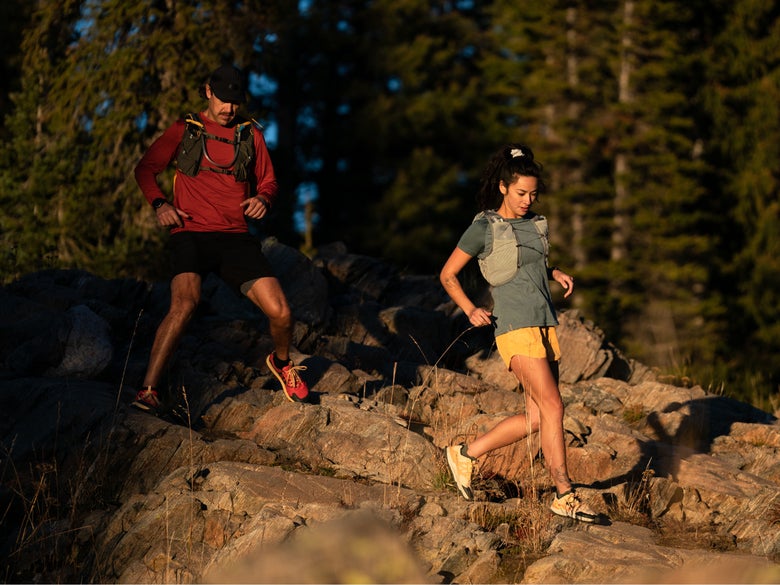 Two runners in nature