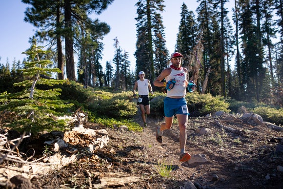 Ultrarunners running at Western States