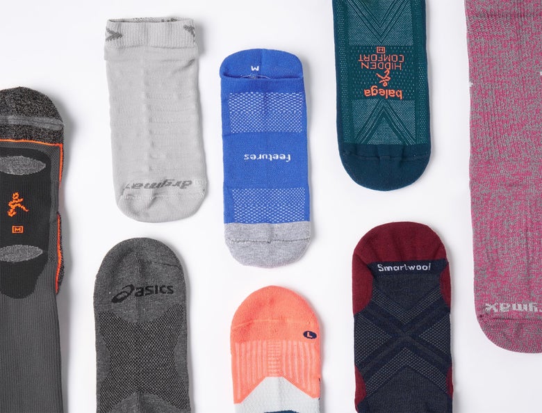 socks of many brands laid flat together