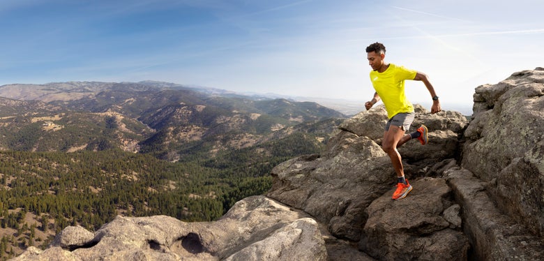 man running in forerunner