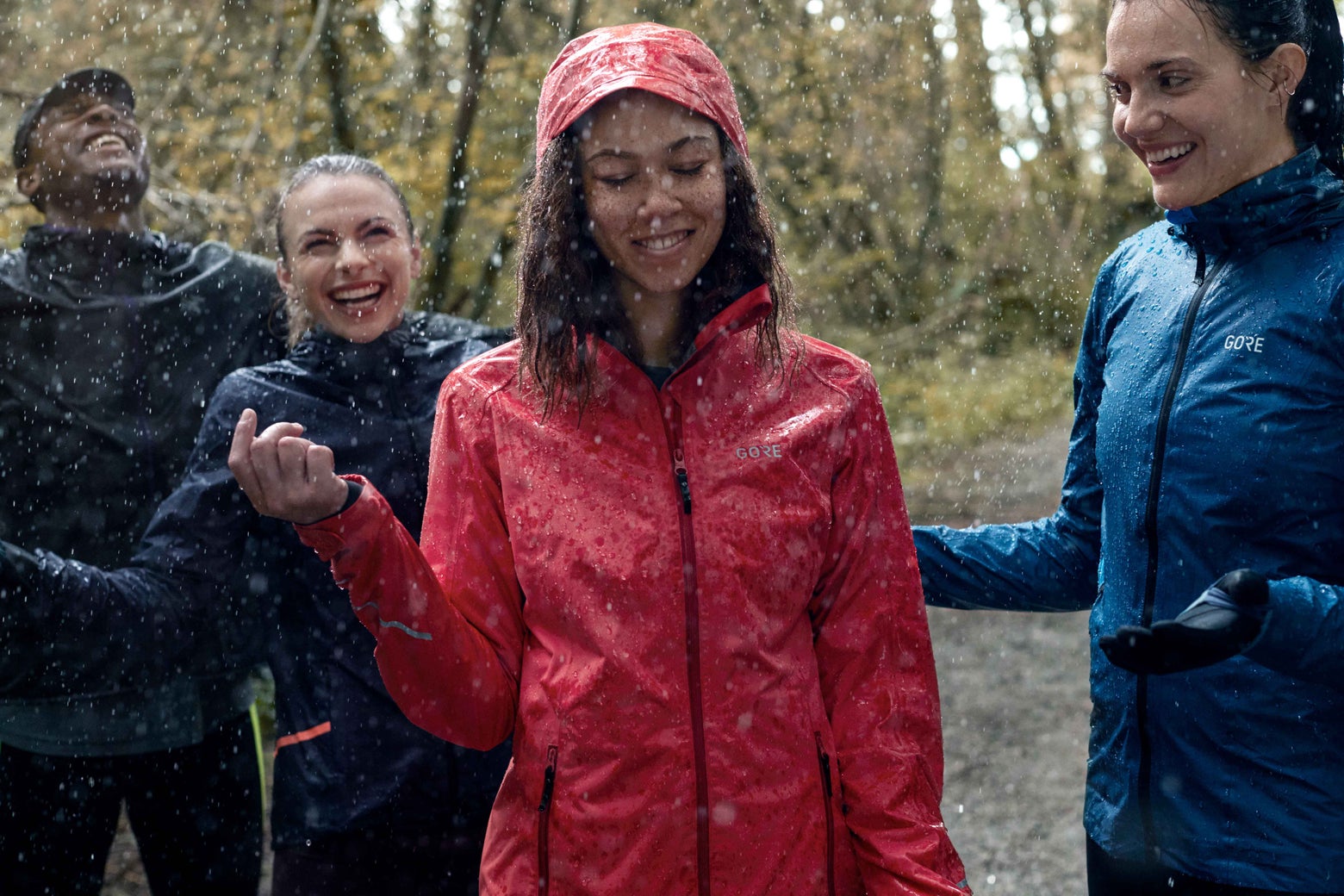 runners in the rain