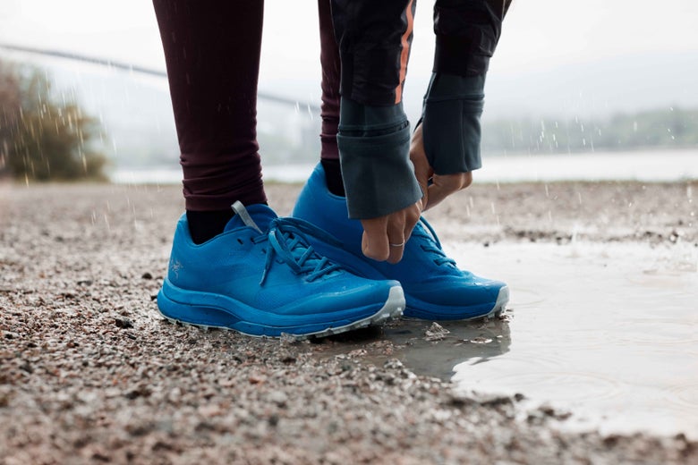 A woman in GTX shoes