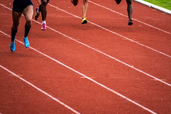 Runners Feet on Track