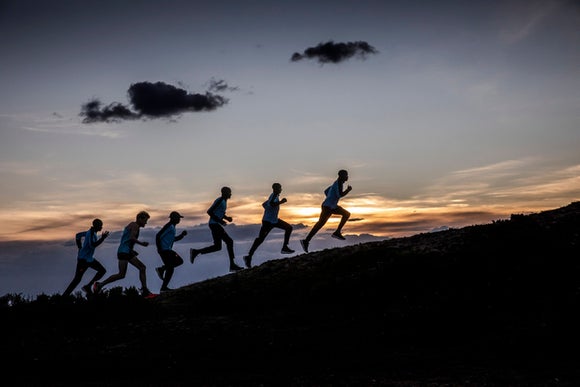 kenyan runners on hill