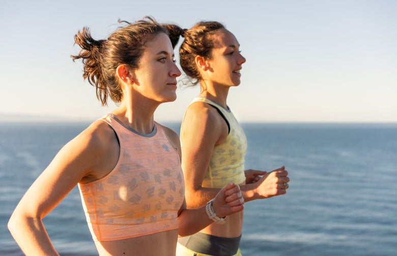 Women running in rabbit crop hop